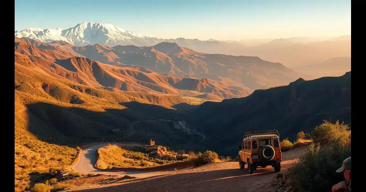 2WD rental car on paved Morocco mountain pass