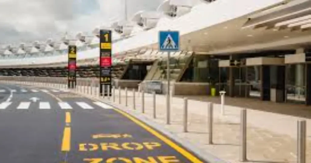 Mohammed V Airport car rental pickup area Morocco