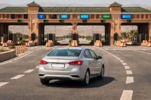 Morocco autoroute toll station highway A2 Fes Casablanca payment booth