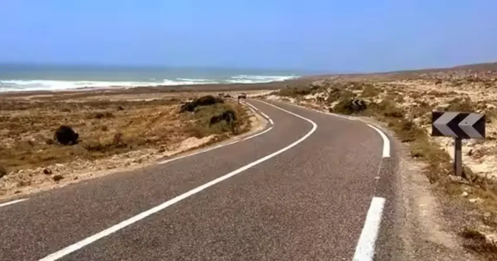 N1 coastal road Morocco between Essaouira and Agadir hairpin curves