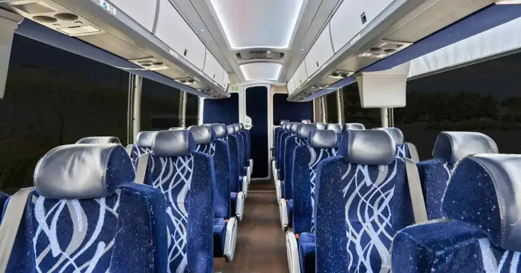 Modern Supratours bus interior with air conditioning and reclining seats Morocco